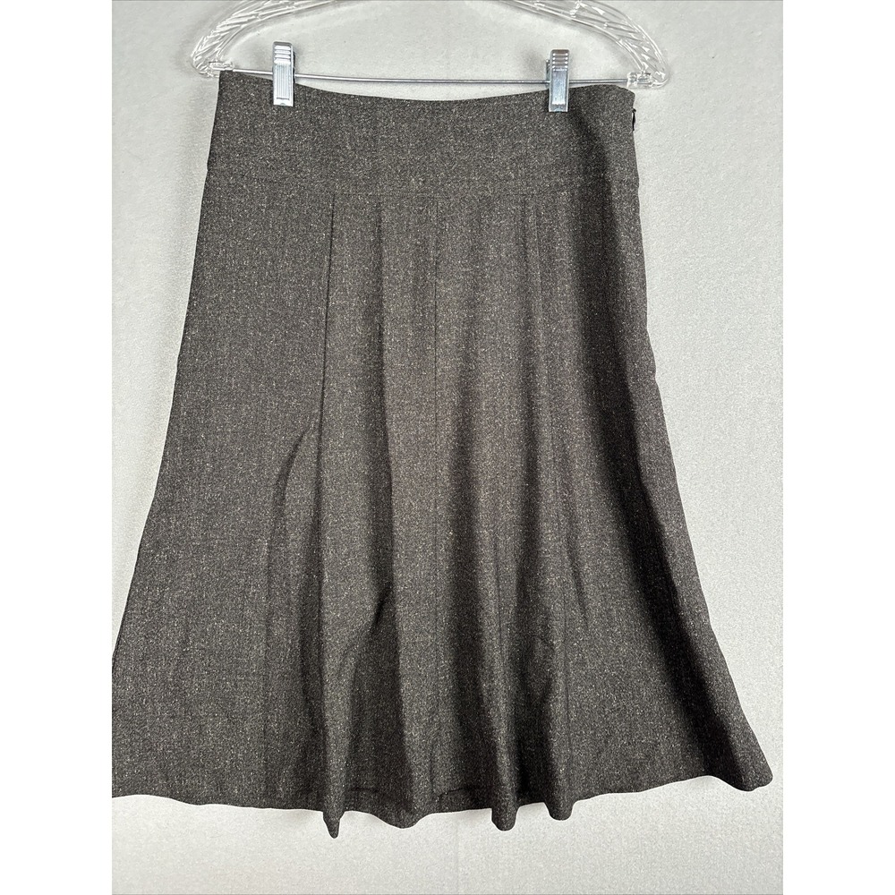 J. Jill Women's Skirt 4 Petite Brown Paneled A-Line Stretch 2861